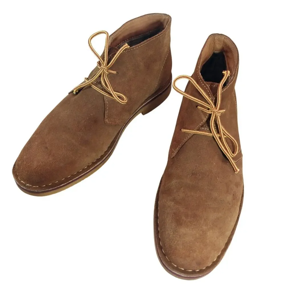 PROPET! FAWN BROWN GENUINE SUEDE LEATHER STITCHED SOLE ANKLE BOOTS! SZ 9.5W